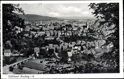 Ak Arnsberg Hochsauerlandkreis, Panoramablick auf die Neustadt