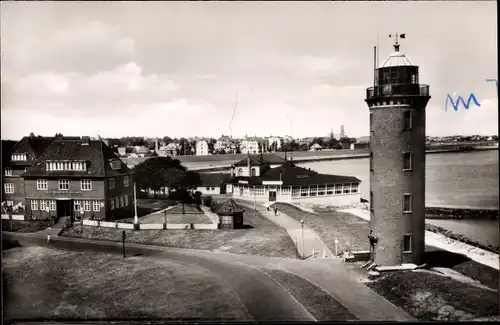 Ak Nordseebad Cuxhaven, Leuchtturm und Seepavillon