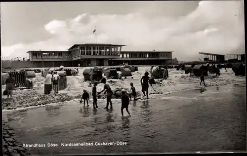 Ak Nordseebad Döse Cuxhaven, Strandhaus Döse, Strandleben