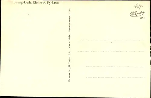 Ak Pyrbaum in der Oberpfalz, Evang.-Luth. Kirche, Innenansicht, Altarraum, Empore, Kanzel