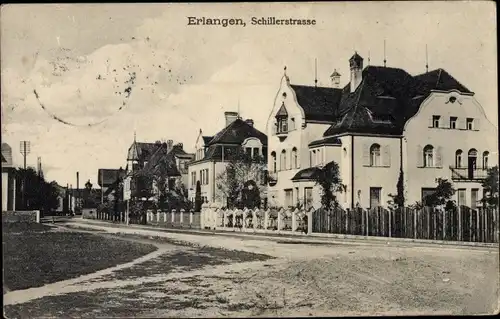 Ak Erlangen in Mittelfranken Bayern, Schillerstraße