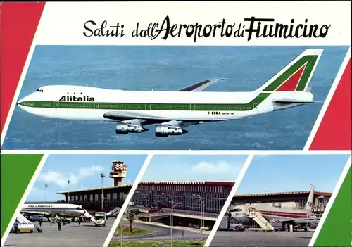 Ak Fiumicino Roma Rom Lazio, Flughafen, Passagierflugzeuge, Alitalia, Pan American