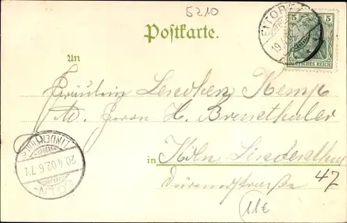 Ak Eitorf an der Sieg, Marktplatz, Krankenhaus, Totalansicht