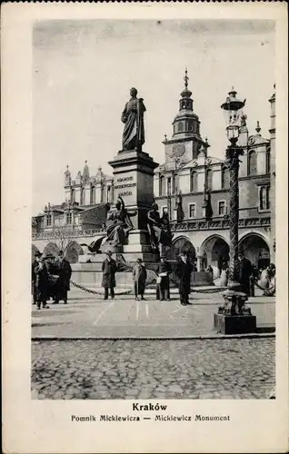 Ak Kraków Krakau Polen, Micklewicz Denkmal