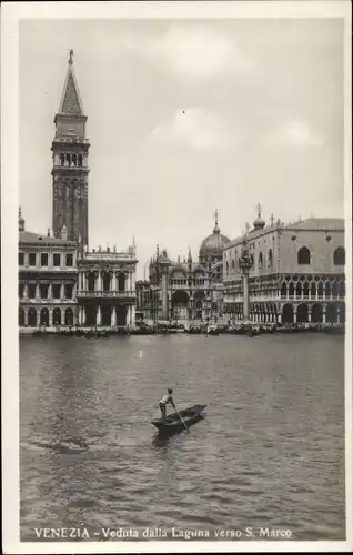Ak Venezia Venedig Veneto, Veduta dalla Laguna verso San Marco, Gondel