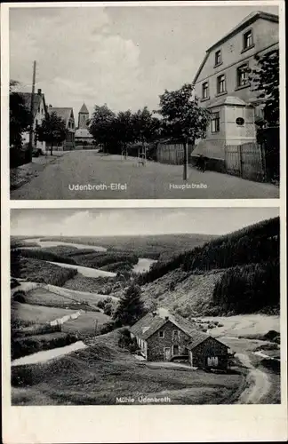 Ak Udenbreth Hellenthal in der Eifel, Hauptstraße, Mühle