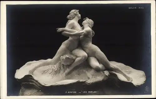 Ak Plastik von P. Breton, Les Perles, Salon 1903
