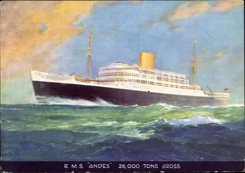 Ak Dampfer RMS Andes, Royal Mail Lines