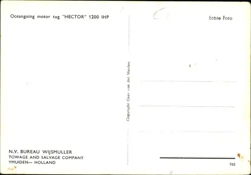 Ak Oceangoing motor tug Hector, Schlepper, Wijsmuller, Ijmuiden