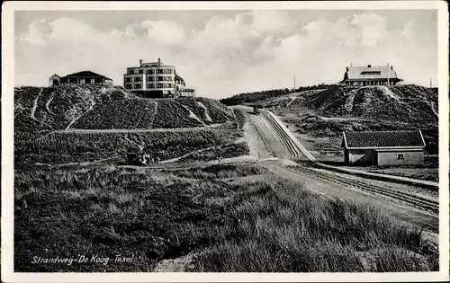 Ak De Koog Texel Nordholland, Strandweg, Dünenlandschaft