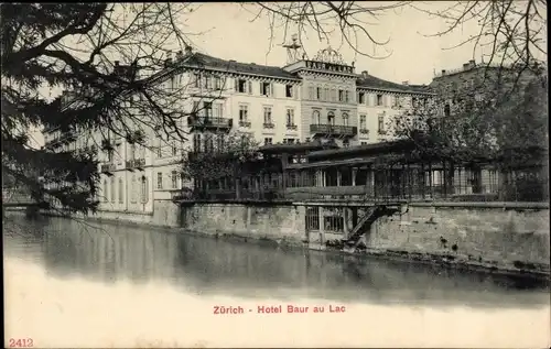 Ak Zürich Stadt, Hotel Baur au Lac, Seeseite