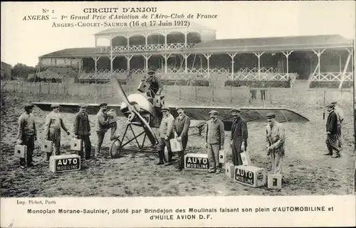 Ak Circuit d'Anjou, Monoplan Morane-Saulnier