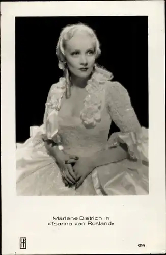 Ak Schauspielerin Marlene Dietrich, Portrait aus Die Zarin von Russland, Nr. 614 