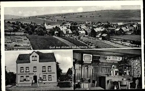 Ak Ahlbach Limburg an der Lahn, Panorama, Gastwirtschaft und Bäckerei