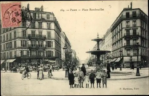 Ak Paris VIII, Place Rambouillet, Brunnen, Kinder