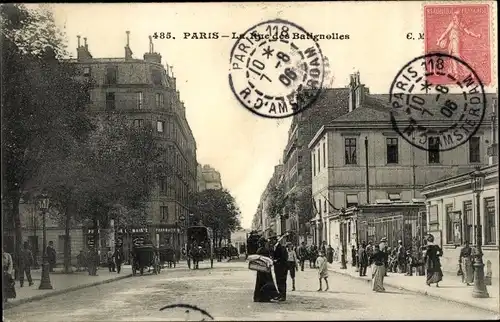 Ak Paris XVII, Rue des Batignolles