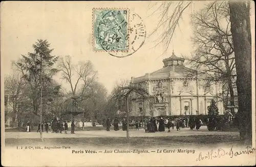 Ak Paris VIII, Paris vécu, aux Champs Elysées, le Carré Marigny