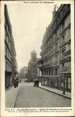 Ak Paris V, Rue des Bernardins, Église St Nicolas du Chardonnet