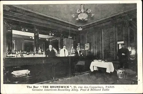 Ak Paris II., Bar The Brunswick, Rue des Capucines, Innenansicht