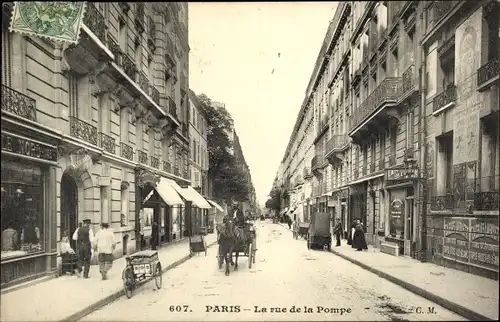 Ak Paris XVI., Rue de la Pompe
