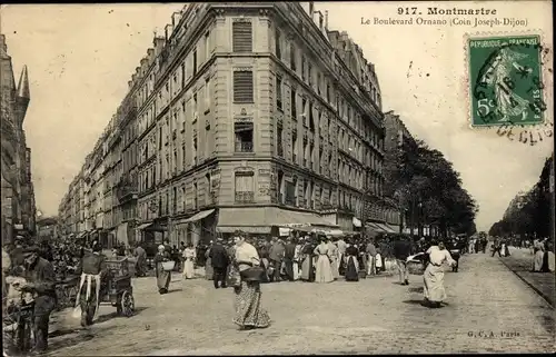 Ak Paris XVIII., Le Boulevard Ornano, coin Joseph Dijon