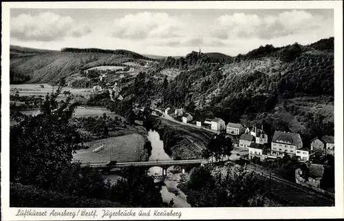 Ak Arnsberg Sauerland, Jägerbrücke und Kreuzberg