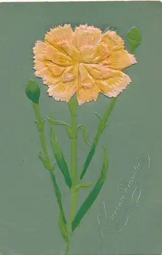 Stoff Präge Ak Blühende Blume