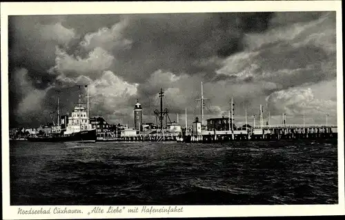 Ak Nordseebad Duhnen Cuxhaven, Alte Liebe mit Hafeneinfahrt