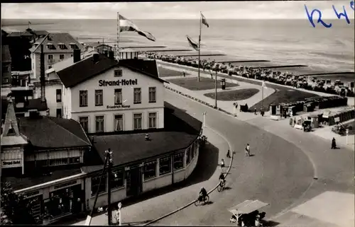 Ak Nordseebad Duhnen Cuxhaven, Strandhotel und Promenade