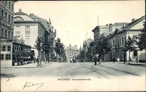 Ak Aachen in Nordrhein Westfalen, Theaterstraße