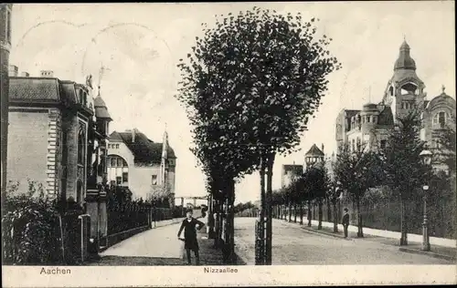 Ak Aachen in Nordrhein Westfalen, Nizza Allee