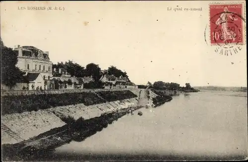 Ak Les Rosiers Maine et Loire, Le quai en amont