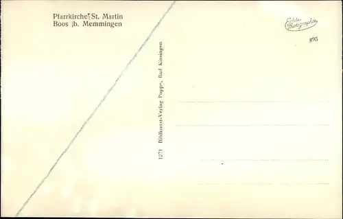 Ak Boos in Schwaben, Pfarrkirche St. Martin, Innenansicht