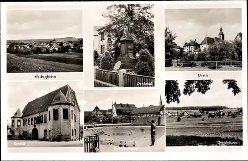 Ak Eubigheim Ahorn in Baden, Schloss, Neidelsbach, Denkmal, Kirche, Schwimmbad