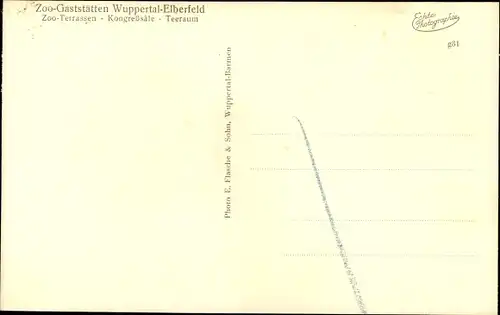 Ak Elberfeld Wuppertal in Nordrhein Westfalen, Zoo-Gaststätten, Zoo-Terrassen