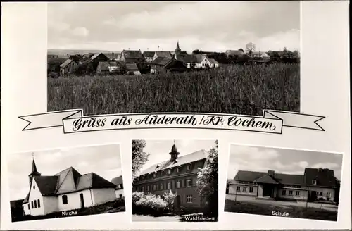 Ak Auderath in der Eifel, Ortsansicht, Kirche, Waldfrieden, Schule