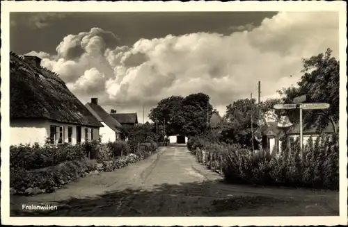 Ak Freienwillen Langballig in Schleswig Holstein, Straßenpartie