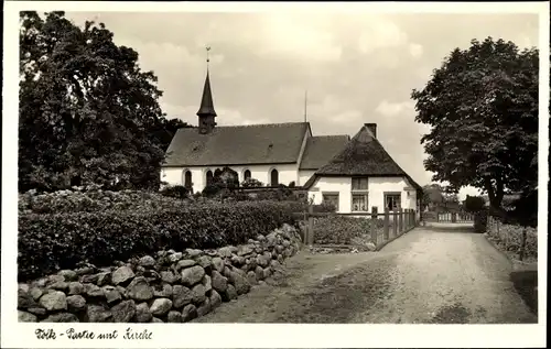 Ak Tolk in Schleswig, Partie mit Kirche