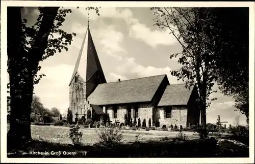 Ak Groß Quern Steinbergkirche in Angeln, Kirche