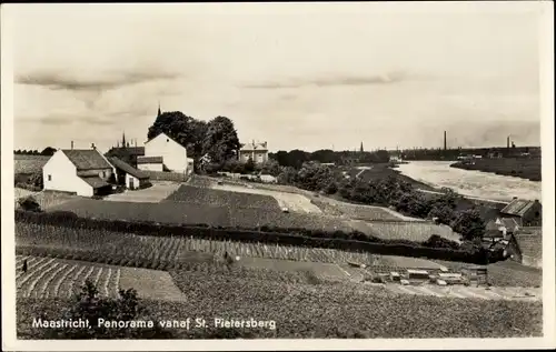 Ak Maastricht Limburg Niederlande, Panorama vanaf St. Pietersberg