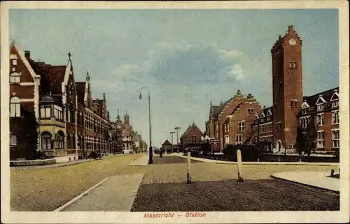 Ak Maastricht Limburg Niederlande, Station, Bahnhof