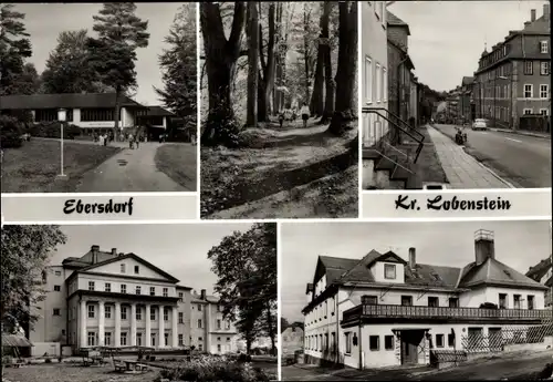 Ak Ebersdorf Thüringen, Friedrich Wolf Oberschule im Park, Lobensteiner Str., Pflegeheim, Ferienheim