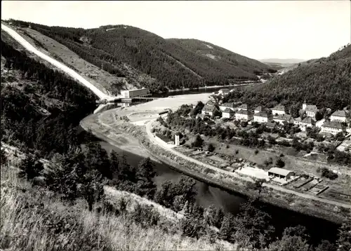 Ak Hohenwarte Thüringen, Ort vom Berg aus gesehen