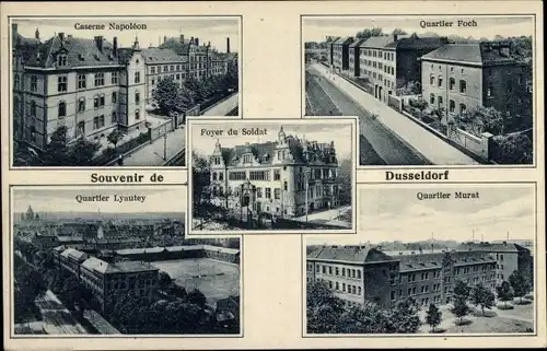 Ak Düsseldorf am Rhein, Quartier Foch, Murat, Lyautey, Caserne Napoleon