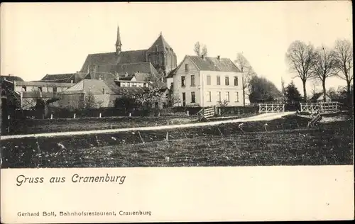 Ak Cranenburg Kranenburg am Niederrhein, Teilansicht, Kirche