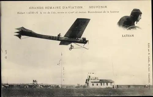 Ak Grande Semaine d'Aviation,Hubert Latham, Flugpionier