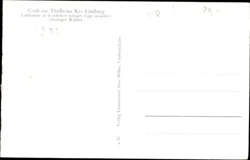 Ak Thalheim Dornburg im Westerwald Hessen, Gesamtansicht, Gastwirtschaft, Hofgarten