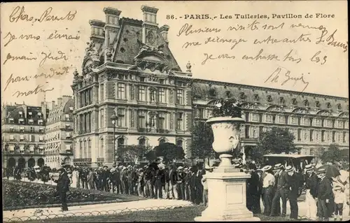 Ak Paris Frankreich, Jardin des Tuileries, Pavillon de Flore