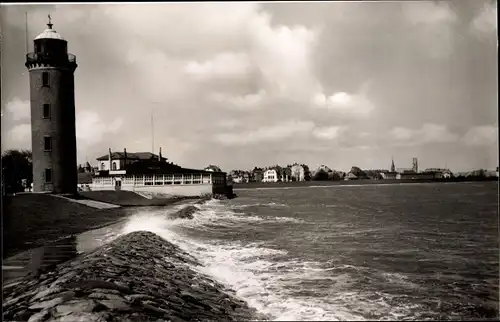 Ak Nordseebad Cuxhaven, Seepavillon und Leuchtturm