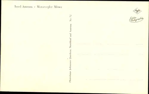 Ak Insel Amrum in Nordfriesland, Motorsegler Möwe